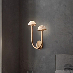 Бра с 2-мя мраморными плафонами на латунном корпусе Light Warm Light варинант исполнения - 1 | Loft Concept в Перми