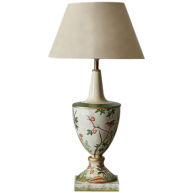 Настольная лампа Шинуазри с абажуром Blooming Garden Chinoiserie Table Lamp Мульти Бежевый Настольная лампа Шинуазри с абажуром Blooming Garden Chinoiserie Table Lamp Мульти Бежевый в Перми | Loft Concept