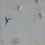 Обои ручная роспись Summer Night Blossom Colourway SC-122 on Wood Ash slub silk варинант исполнения - 1 | Loft Concept в Перми