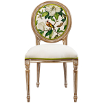 Стул бежевый из натурального бука с изображением птицы в саду Blooming Colored Birds варинант исполнения - 1 | Loft Concept в Перми