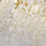 Люстра подвесная с золотистыми ветками и стеклянными подвесками в виде листьев Длина 130 см FAIRYTREE Light варинант исполнения - 5 | Loft Concept в Перми