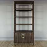 Стеллаж со стеклянными полками Elsa Dreams Walnut варинант исполнения - 6 | Loft Concept в Перми