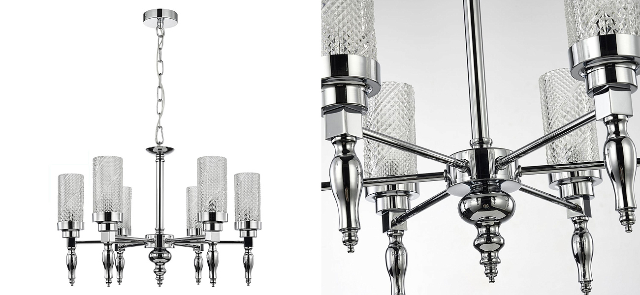 Люстра цвета хром Balusters D55 см Люстра цвета хром Balusters D55 см - Loft-Concept в Перми