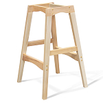 Барный стул со спинкой на 4-х деревянных ножках Синий Велюр Ava Charm варинант исполнения - 7 | Loft Concept в Перми