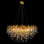 Люстра подвесная с прозрачными стеклянными подвесками в форме капель Диаметр 80 см Droplet Chandelier варинант исполнения - 13 | Loft Concept в Перми