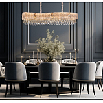 Люстра волнистой формы с каскадом из прозрачного хрусталя Constant Sparks варинант исполнения - 3 | Loft Concept в Перми