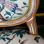 Стул из массива бука бежевый с изображением птиц в саду Beige Green Chinoiserie Blue Bird Chair варинант исполнения - 3 | Loft Concept в Перми
