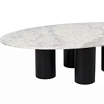 Кофейный столик овальный с мраморной столешницей на 4-х массивных ножках Demonstration of Taste варинант исполнения - 1 | Loft Concept в Перми