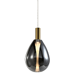 Подвесной светильник со стеклянным плафоном в форме капли дымчатого цвета NAOMI drop smoke варинант исполнения - 1 | Loft Concept в Перми