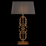 Настольная лампа на ажурном чугунном основании с тканевым серым абажуром Openwork Lamp варинант исполнения - 2 | Loft Concept в Перми