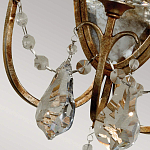  Бра в классическом стиле с 3-мя лампами в виде свеч на овальном зеркальном основании с хрустальными подвесками и подсвечниками Feiss варинант исполнения - 2 | Loft Concept в Перми