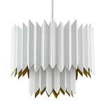 Люстра белая с гофрированным двойным абажуром Corrugated Double Lampshade варинант исполнения - 2 | Loft Concept в Перми