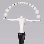 Торшер черно-белая статуэтка Девушка Girl Carries Light Balls варинант исполнения - 2 | Loft Concept в Перми