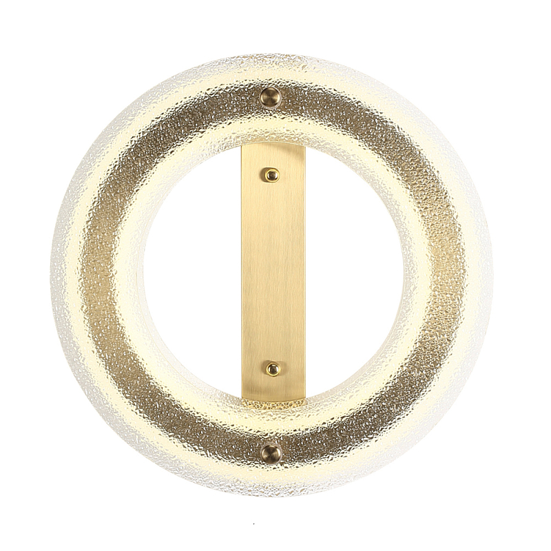 Бра круглое с эффектом морозного стекла Freezing Pattern Прозрачное Стекло Золотой в Перми | Loft Concept 