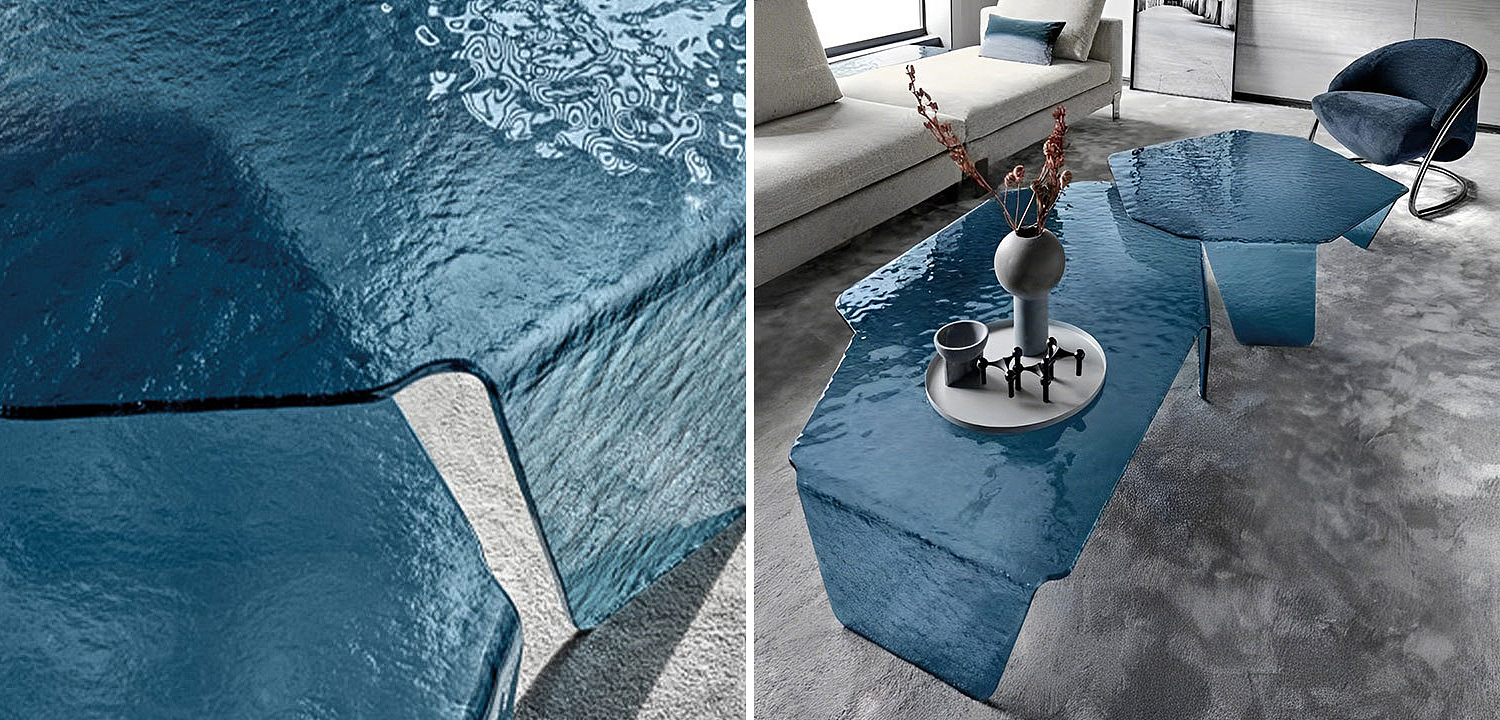 Комплект кофейных столиков Water Surface Glass Coffee Tables Комплект кофейных столиков Water Surface Glass Coffee Tables - Loft-Concept в Перми