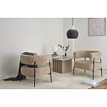 Кресло полукруглое мягкое с буклированной обивкой Armchair with Boucle Upholstery варинант исполнения - 3 | Loft Concept в Перми