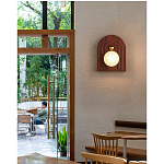 Настенный светильник с деревянным резным основанием Wood Wall Lamp варинант исполнения - 3 | Loft Concept в Перми