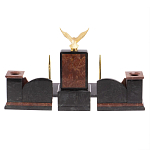 Настольный письменный набор из лемезита и змеевика с декором в виде Орла в подарочной упаковке Successful Leader варинант исполнения - 6 | Loft Concept в Перми