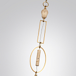 Подвесной светильник с плоским прозрачным плафоном и декоративной вставкой из текстурного камня Tectona  варинант исполнения - 7 | Loft Concept в Перми