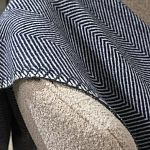 Плед из шерсти мериноса темно-синего цвета 130×180 см Indigo Waves варинант исполнения - 5 | Loft Concept в Перми