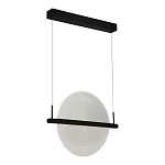 Светодиодный подвесной светильник круглой формы с металлическим черным каркасом Marble Glow варинант исполнения - 2 | Loft Concept в Перми