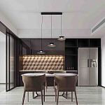 Люстра подвесная с тремя матовыми черными плафонами Obsidian Touch варинант исполнения - 4 | Loft Concept в Перми