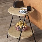 Стол приставной с 2-мя круглыми столешницами из дерева ESSEL OAK варинант исполнения - 4 | Loft Concept в Перми