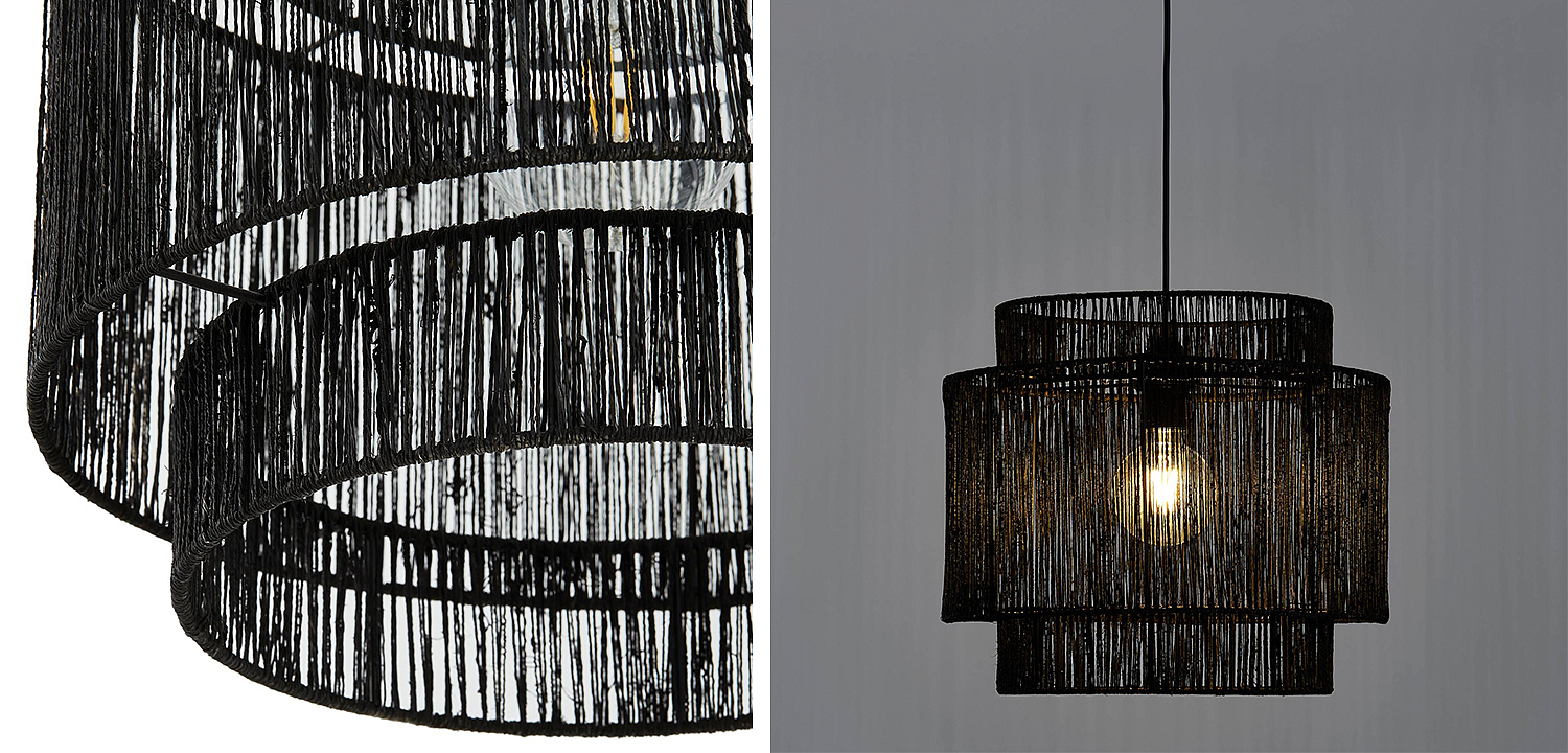 Подвесной светильник Signe Wicker Hemp Black Dual Подвесной светильник Signe Wicker Hemp Black Dual - Loft-Concept в Перми