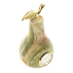 Часы настольные в виде груши из натурального камня Оникс Stone Clock варинант исполнения - 2 | Loft Concept в Перми