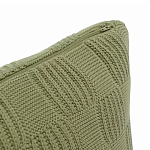 Подушка из хлопка рельефной вязки зеленого цвета Eden Line варинант исполнения - 2 | Loft Concept в Перми