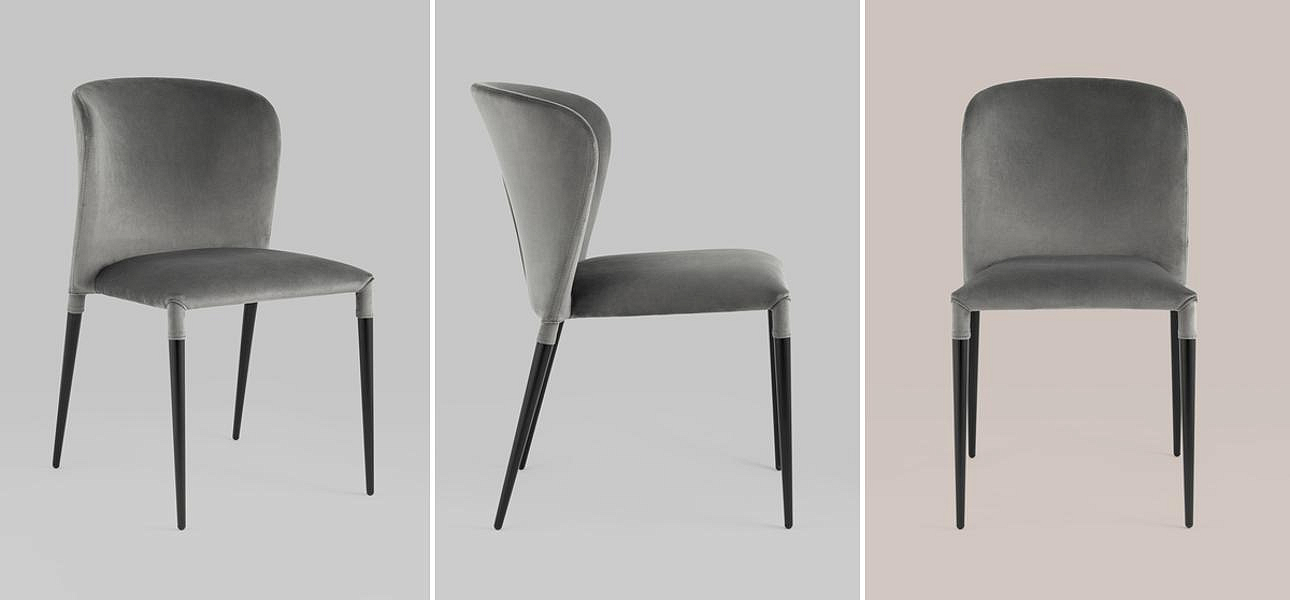 Стул Lori Chair Серый Велюр Стул Lori Chair Серый Велюр - Loft-Concept в Перми