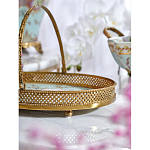 Блюдо овальное с ручкой и голубым фарфоровым дном с цветочным рисунком Blue Garden варинант исполнения - 4 | Loft Concept в Перми