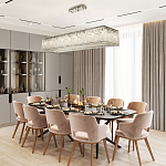 Прямоугольная люстра с хрустальными подвесками Crystal Art Chrome Rectangular Chandelier варинант исполнения - 2 | Loft Concept в Перми