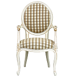 Стул с подлокотниками и круглой спинкой  Checkered Upholstery Chair обивка в клетку варинант исполнения - 2 | Loft Concept в Перми