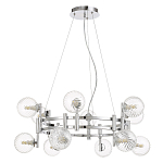 Люстра подвесная с 12-ю рельефными прозрачными плафонами из стекла и основанием цвета Хром Perforated Glass Bubbles варинант исполнения - 1 | Loft Concept в Перми