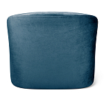 Стул с мягкой синей обивкой из велюра и подъемно-поворотным механизмом на белых колесиках Harper Blue and White варинант исполнения - 3 | Loft Concept в Перми