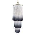 Люстра круглая трехъярусная из бахромы Indigo Gradient Braided Fringe варинант исполнения - 2 | Loft Concept в Перми