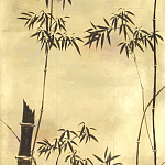 Обои ручная роспись Bamboo Quicksilver on Warm Gold gilded tea paper варинант исполнения - 1 | Loft Concept в Перми