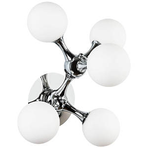 Бра с 5-ю плафонами из стеклянных шаров Pearls Suspension Chrome Wall Lamp