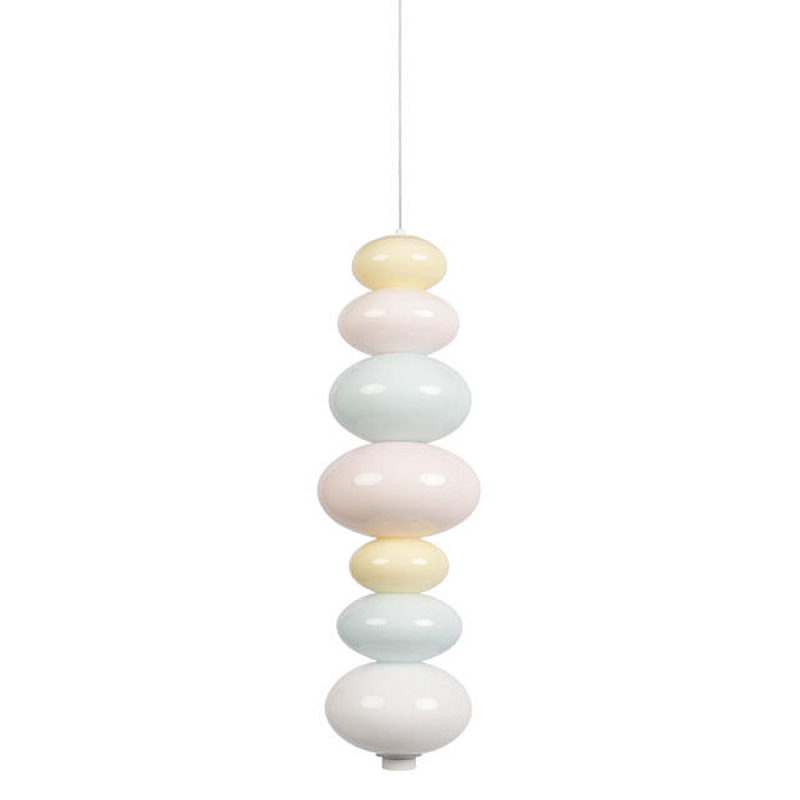 Подвесной светильник светодиодный из стеклянных сфер в пастельных тонах Pastel Lunaria Aura Голубой пастельный Розовый пастельный Желтый Мульти Подвесной светильник светодиодный из стеклянных сфер в пастельных тонах Pastel Lunaria Aura Голубой пастельный Розовый пастельный Желтый Мульти в Перми | Loft Concept