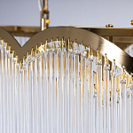 Люстра прямоугольная на цепях с прозрачными трубками и волнистым краем Nembus варинант исполнения - 7 | Loft Concept в Перми