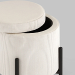 Молочный пуф на черных ножках SANJAY варинант исполнения - 3 | Loft Concept в Перми