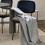 Плед из шерсти мериноса серого цвета 130×180 см Gray Waves варинант исполнения - 4 | Loft Concept в Перми