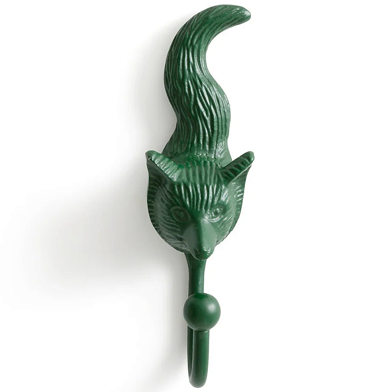 Настенный крючок лиса Fox Wall Hook Green Зеленый в Перми | Loft Concept 
