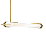 Подвесной светильник линейный золотого цвета с длинной цилиндрической стеклянной трубкой Eurofase варинант исполнения - 1 | Loft Concept в Перми