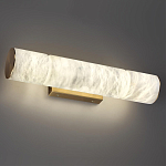 Бра с цилиндрическим плафоном из белого алебастра на прямоугольном основании Латунь Cryptocrystalline Stone варинант исполнения - 2 | Loft Concept в Перми