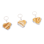 Зеркало брелок складное двухстороннее в форме сердца из натурального камня Оникс Stone Mirrors варинант исполнения - 4 | Loft Concept в Перми