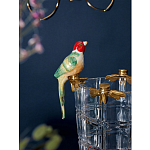 Ваза из прозрачного стекла с бронзовыми ножками и фигурками попугаев Eden Garden porcelain and bronze варинант исполнения - 3 | Loft Concept в Перми