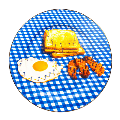 Тарелка Seletti Porcelain Plate Breakfast Gold Border Тарелка Seletti Porcelain Plate Breakfast Gold Border