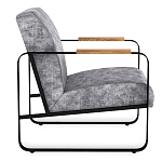 Кресло серый велюр с жесткими подлокотниками на полозьях Ashton варинант исполнения - 2 | Loft Concept в Перми